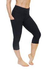 4303 - The "Victory" Cell Phone Pocket Capri /Black