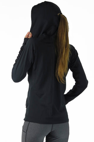 4401 - Performance Pony Tail Hoodie/Black