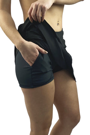 2202 - The "Block O" Petal Performance Skort/Black