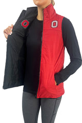 1303 - Block O Reversible Performance Vest/Black & Red