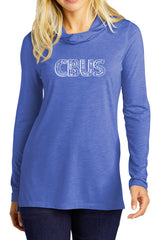 3200 -CBUS Ladies Triblend Hoodie/ Blue - FINAL SALE