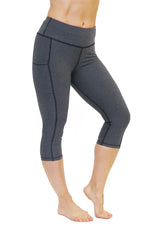 4302 - The "Victory" Cell Phone Pocket Capri/Charcoal
