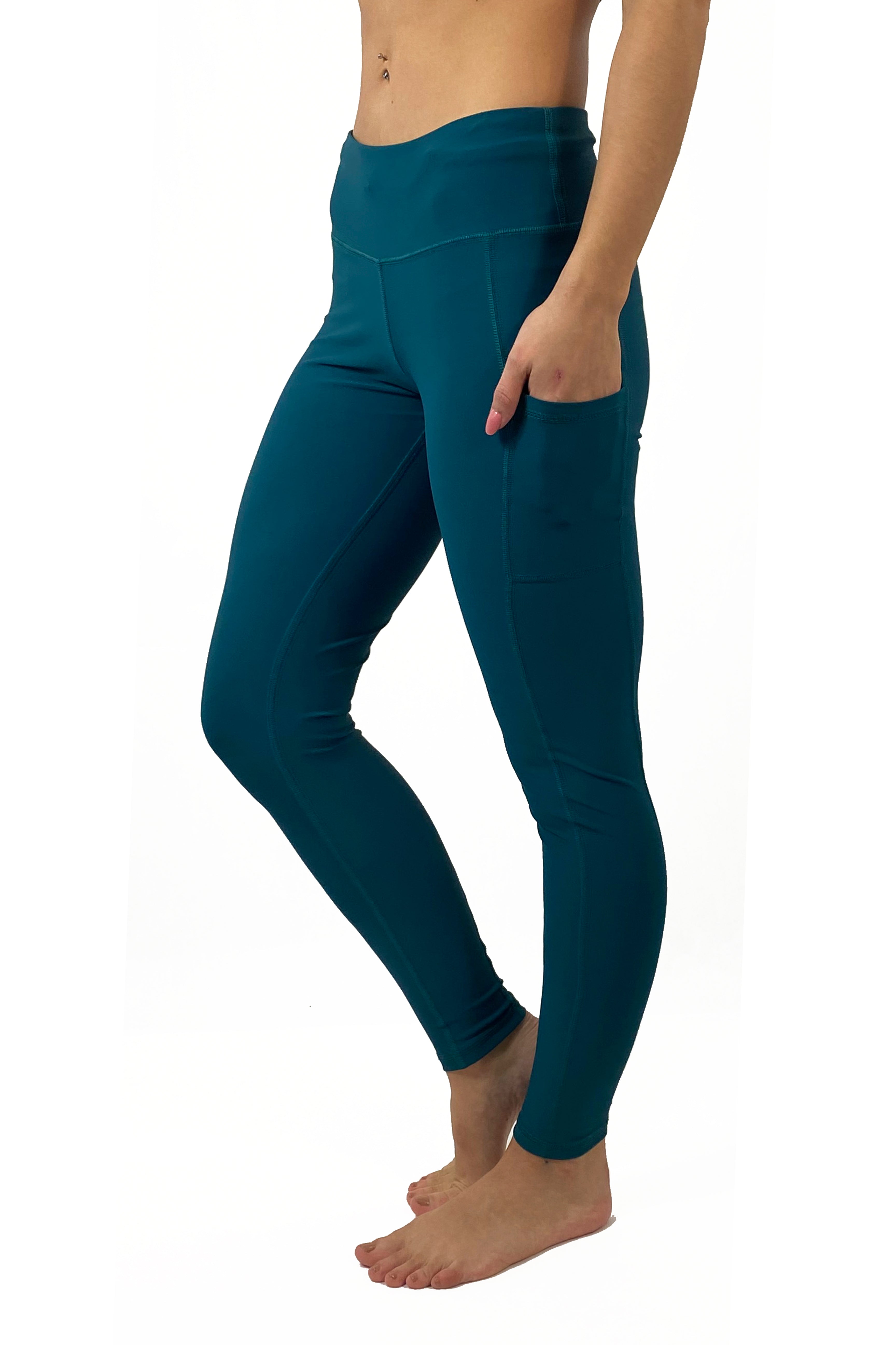 3000- The "Victory" Cell Phone Pocket Legging/ Emerald Green - FINAL SALE