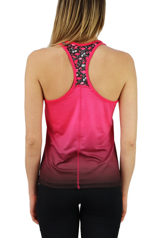 3210 -The Shelley Meyer Flamingo Meshback Racer Tank/ Pink & Black