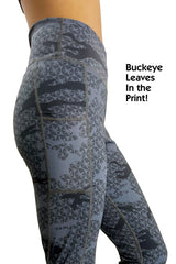 1304 -Ohio State Buckeye Camo Pocket Legging/ Dark Grey