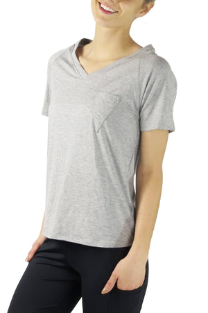 HC - Diva V Pocket Short Sleeve Tee/Grey- FINAL SALE