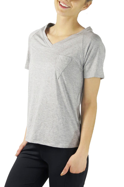 HC - Diva V Pocket Short Sleeve Tee/Grey- FINAL SALE