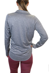 4205 - "Fold Over Cuff" 1/4 Zip Pullover/ Heather Grey