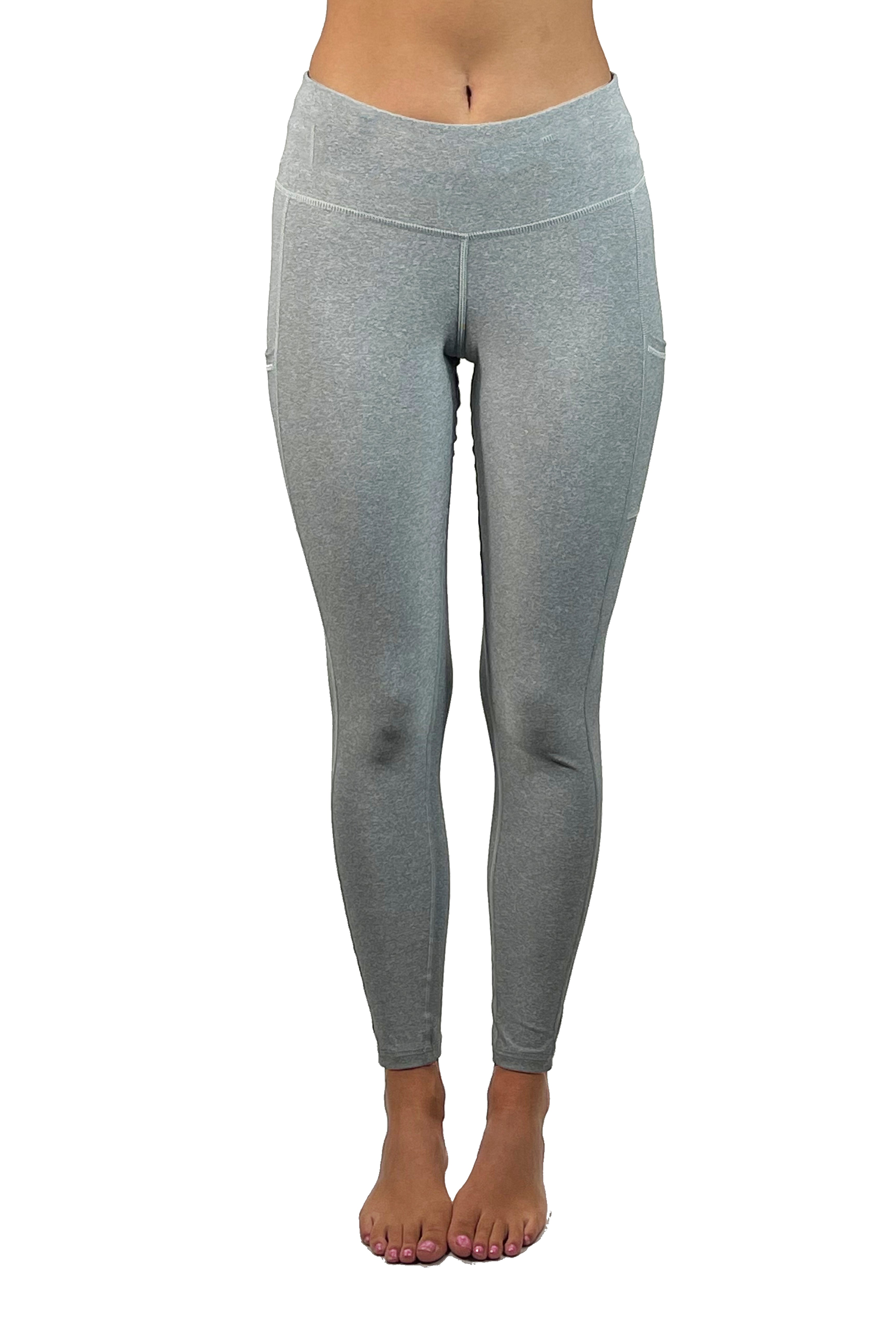 4201 - The "Victory" Cell Phone Pocket Legging/Heather Grey- FINAL SALE