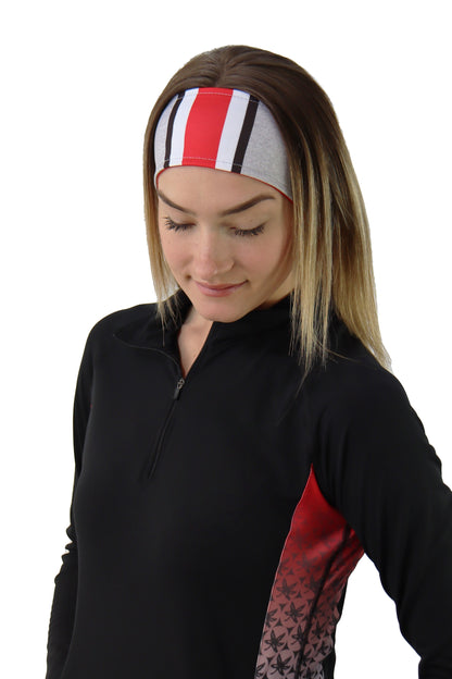 1206 - Ohio State Reversible Helmet Stripe Headband/ Heather Grey