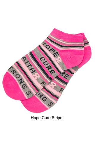 5422 - Pink Ribbon Low Cut Socks (Various Prints)