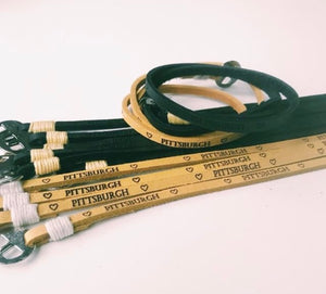 3014 -  "Pittsburgh" Leather Wrap Bracelet
