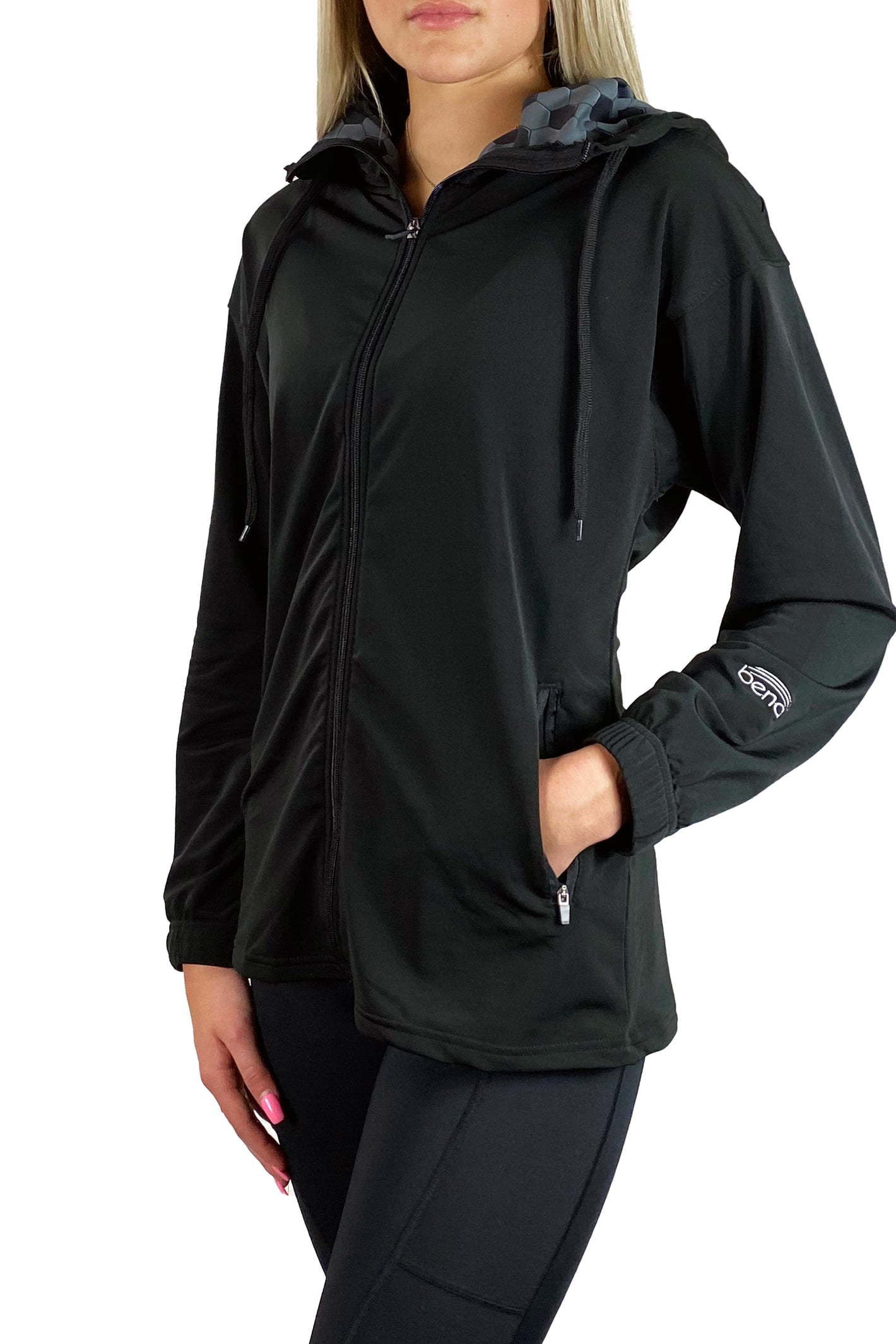 941- 1ZZ0 Soccer Full Zip Snorkel Neck Hoodie/ Black