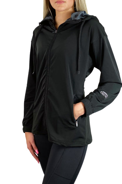 941- 1ZZ0 Soccer Full Zip Snorkel Neck Hoodie/ Black