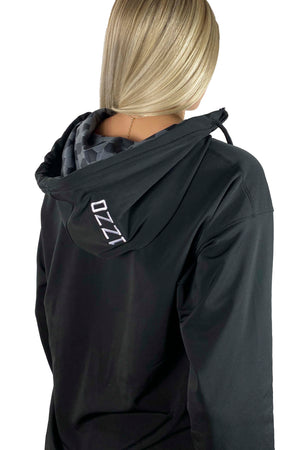 941- 1ZZ0 Soccer Full Zip Snorkel Neck Hoodie/ Black