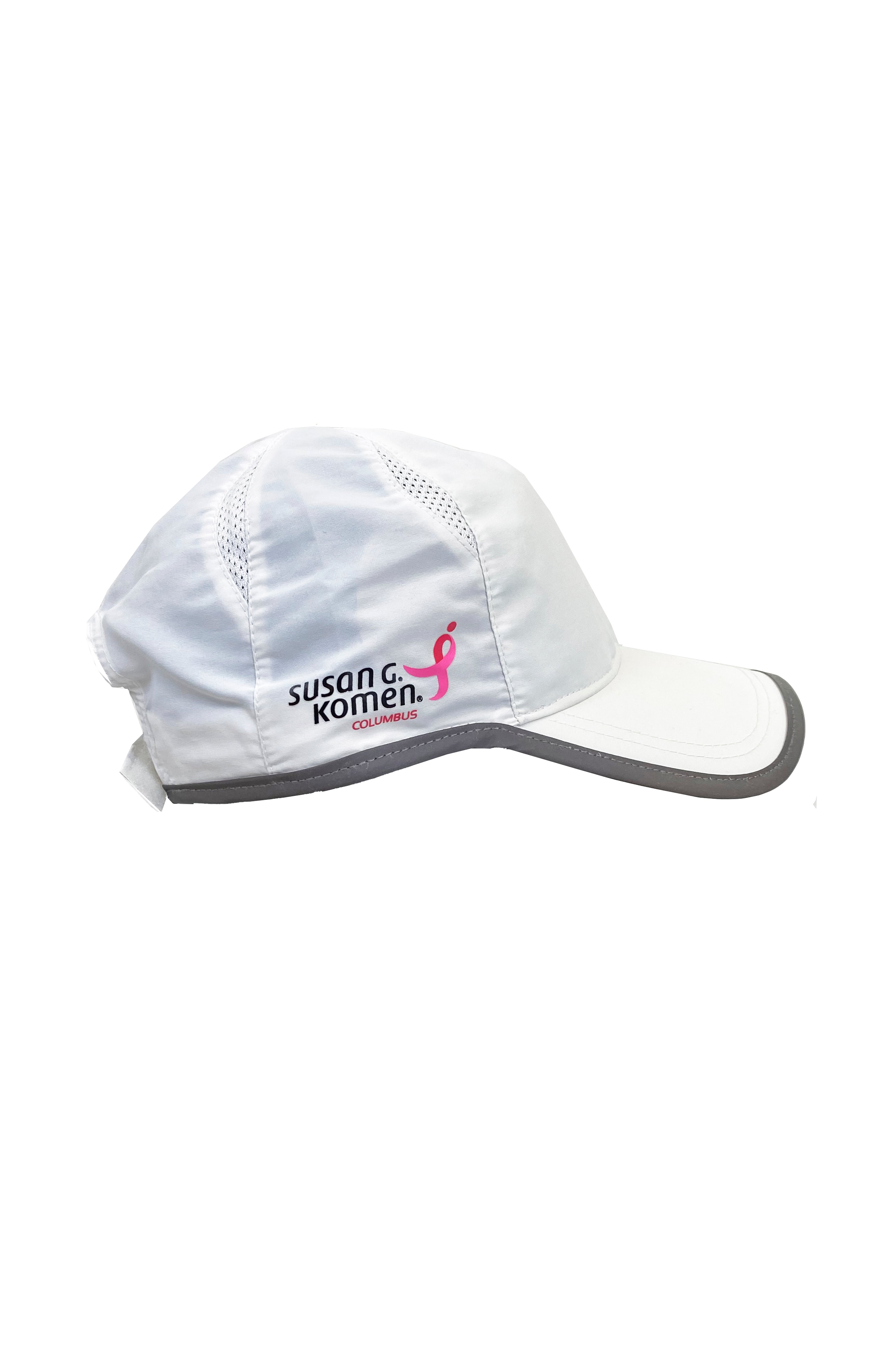 7406 - Komen Columbus Pink Ribbon Running Hat/White