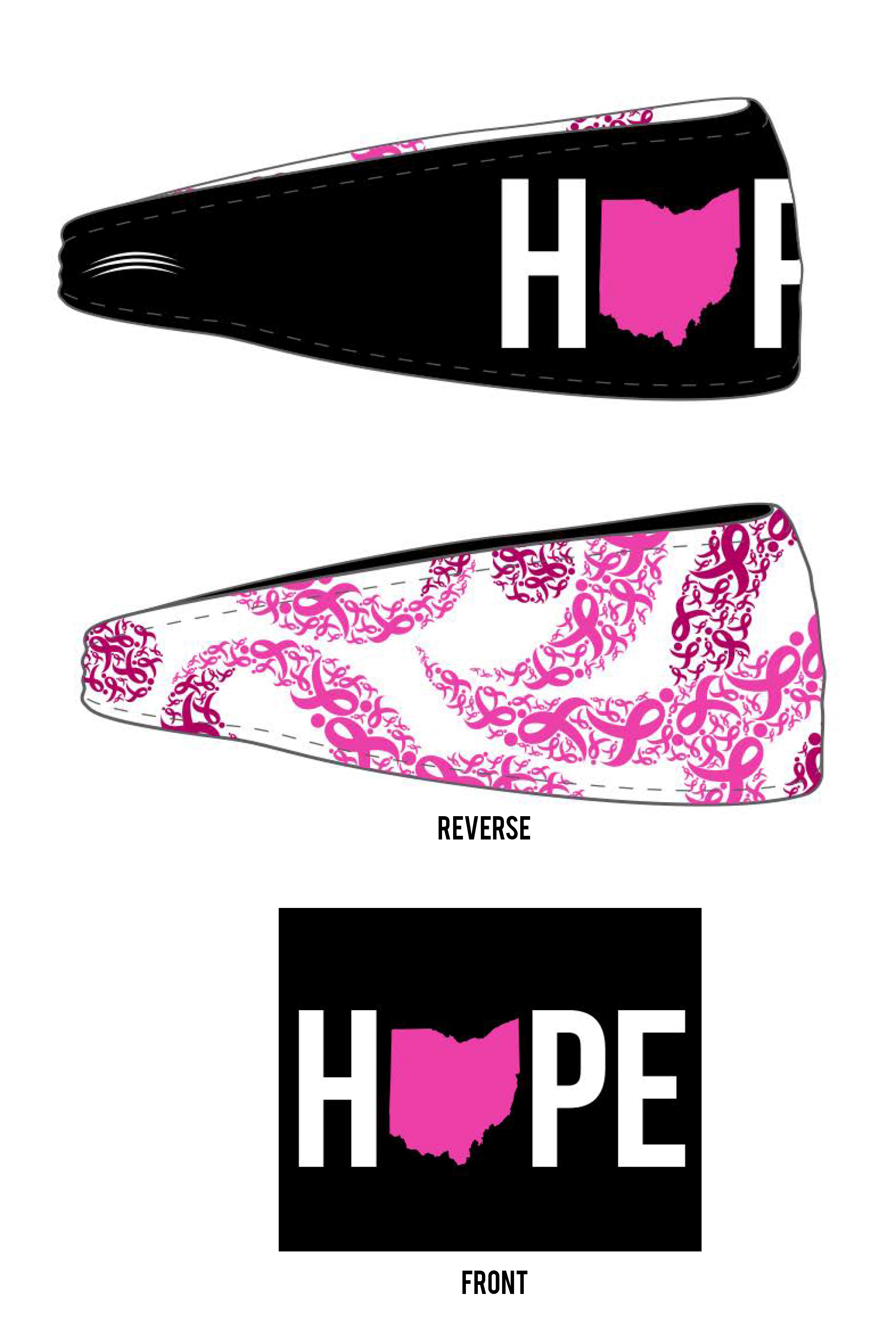 7203 - REVERSIBLE Komen "Hope OHIO" Headband