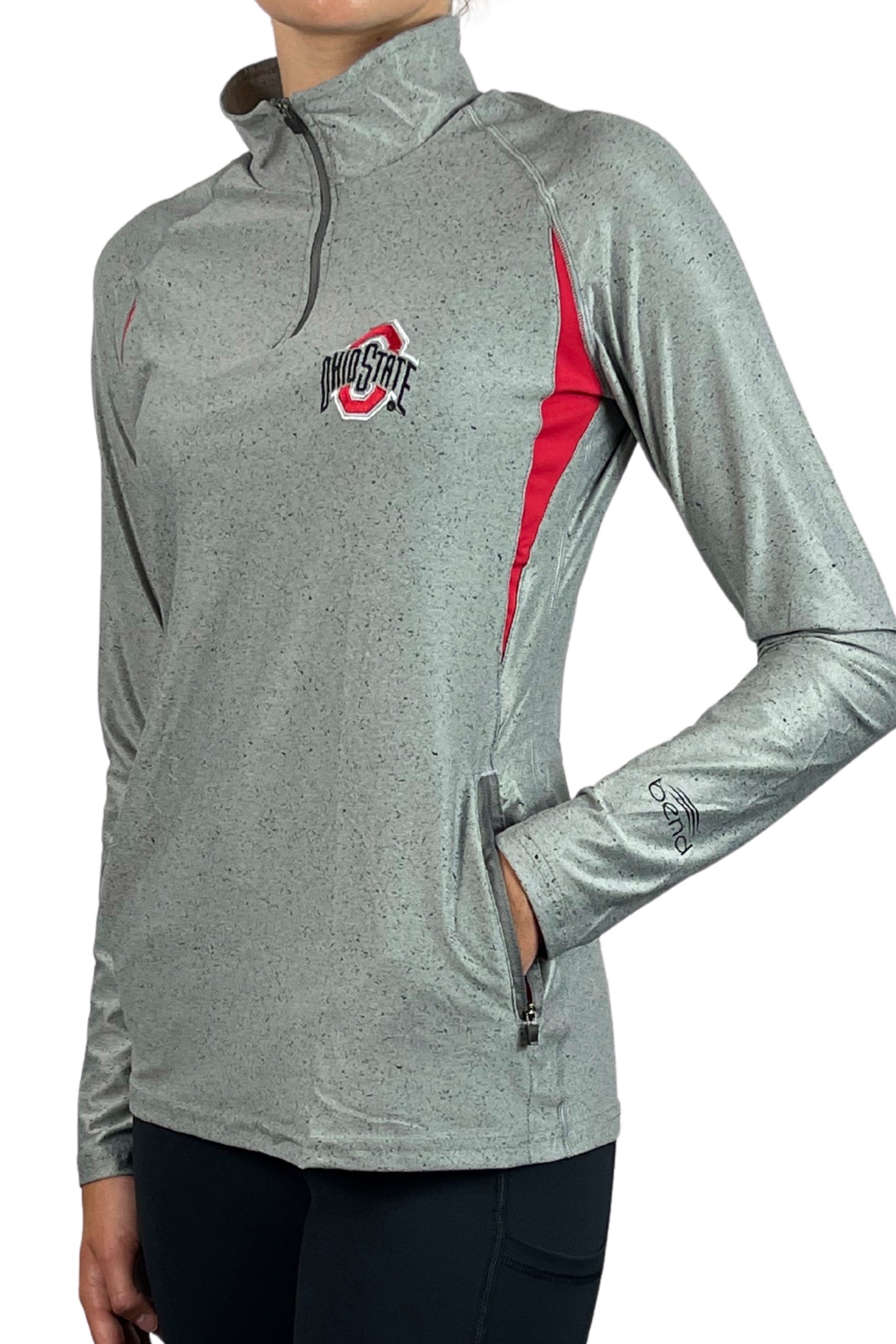 2303- The Ohio State University "Noise" 1/4 Zip Pullover/Grey- FINAL SALE