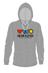 The "On Our Sleeves" Unisex Hoodie/ Heather Grey