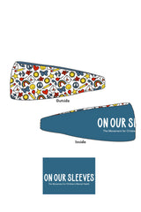 3006 - The   "On Our Sleeves" REVERSIBLE Headband/ Blue