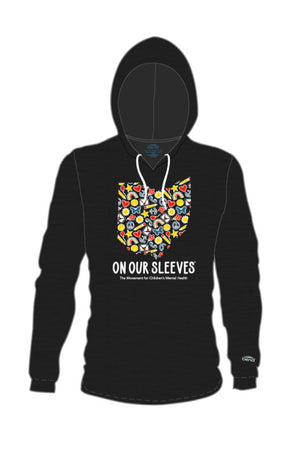 3305 - The "On Our Sleeves" Unisex Hoodie/ Charcoal - FINAL SALE