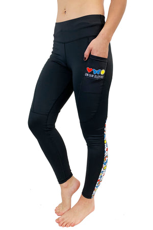 3103 - The  "On Our Sleeves" Victory Legging/Black - FINAL SALE