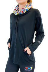 3108 - The  "On Our Sleeves" Snorkel Neck/Black