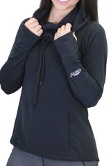 4404 - Luxe Funnel Neck Long Sleeve Top/Black