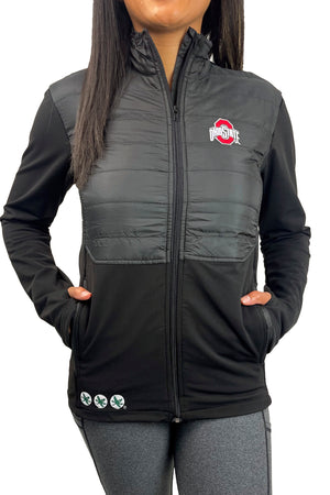 1404 - Ohio State Full Zip Fitted Performance Jacket / Black