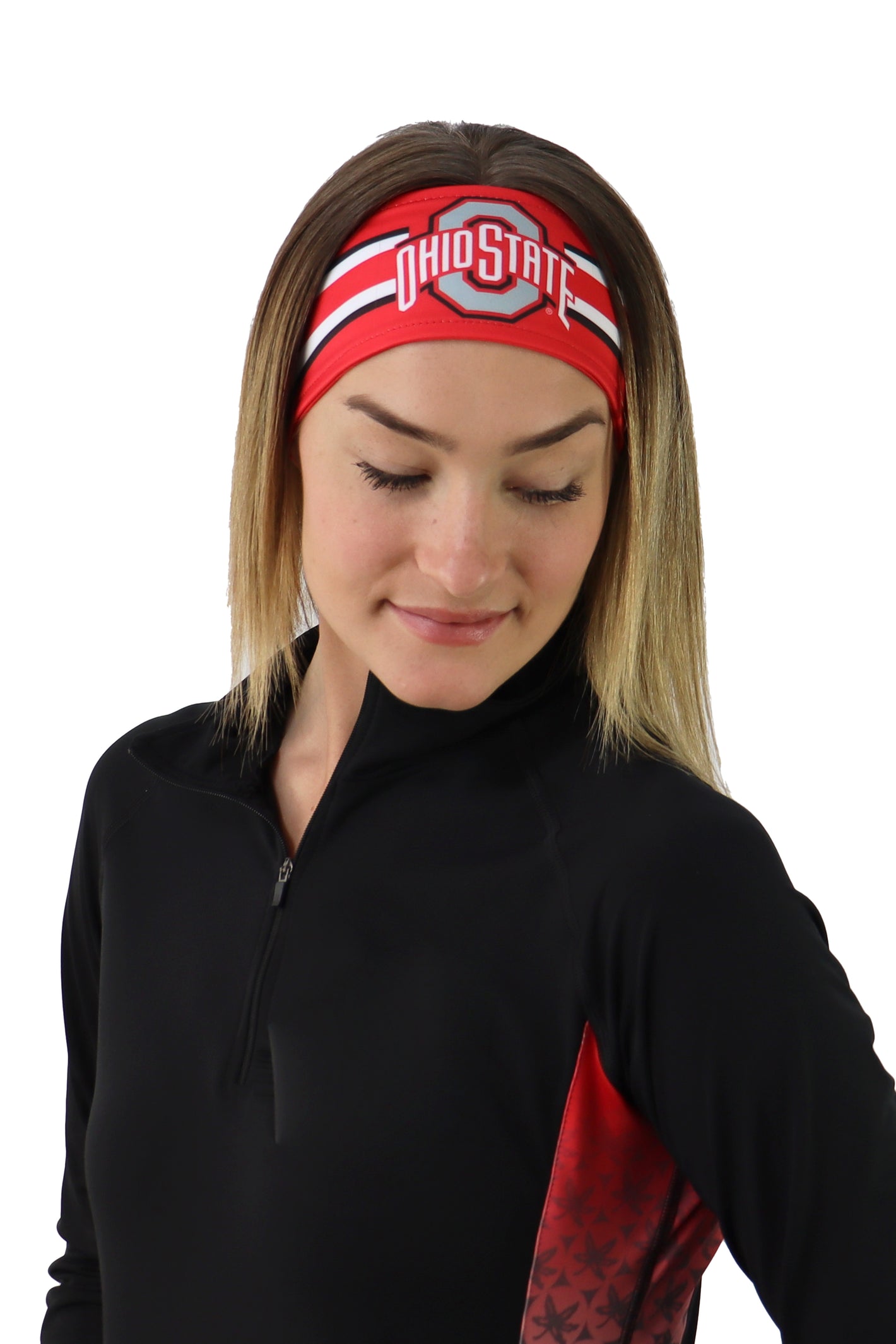 1206 - Ohio State Reversible Helmet Stripe Headband/ Red