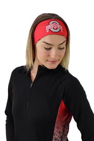 1206 - Ohio State Reversible Helmet Stripe Headband/ Heather Grey