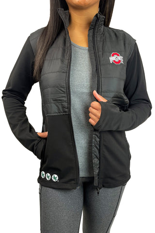 1404 - Ohio State Full Zip Fitted Performance Jacket / Black