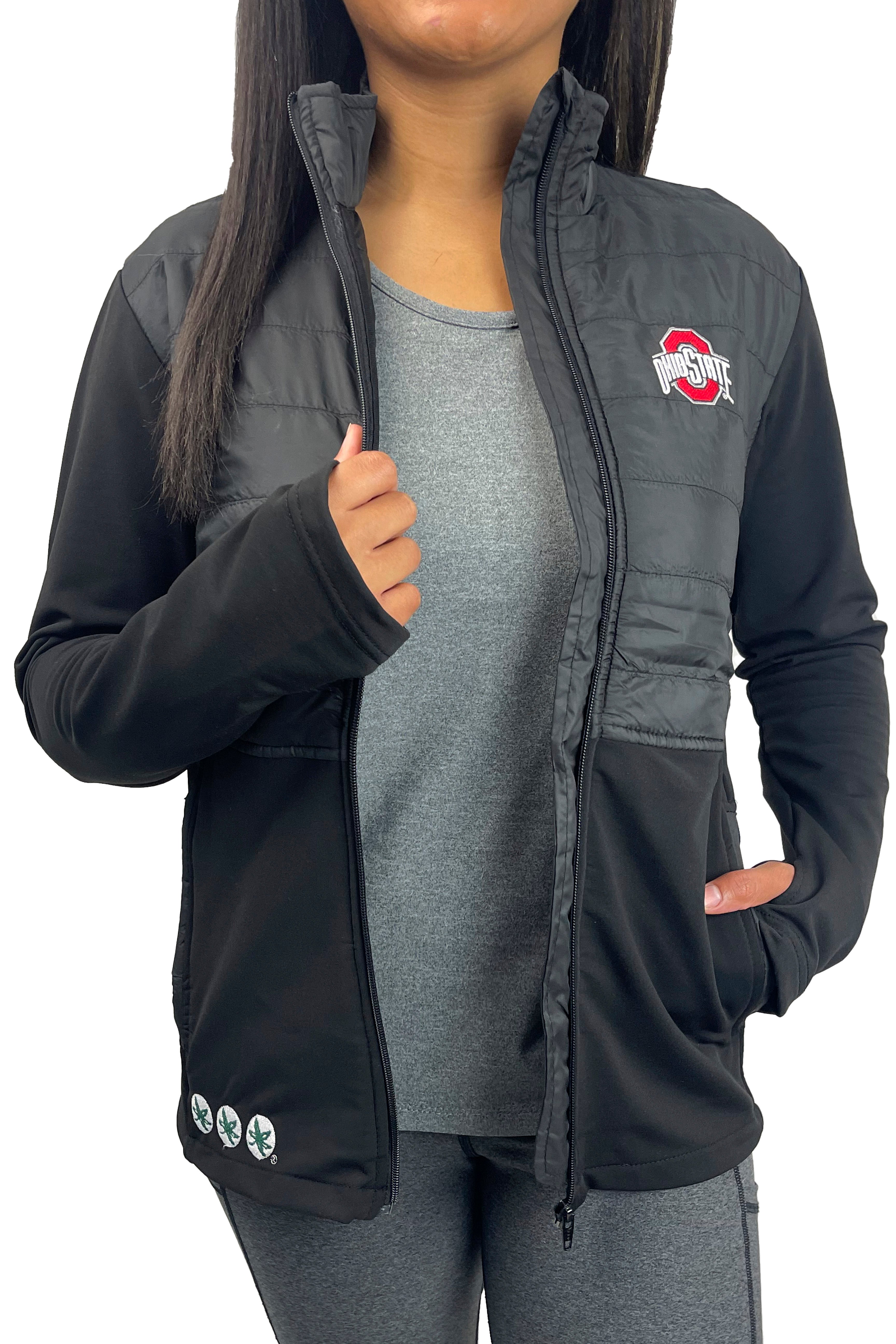 1404 - Ohio State Full Zip Fitted Performance Jacket / Black