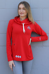 2308 - Ohio State University Womens Athletic O Funnel Neck Hoodie/Red