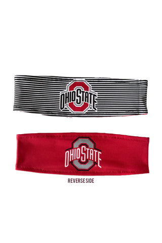 1206 - Ohio State Reversible Black & White Stripe Headband