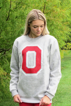 2000B - The Ohio State "Block O" Crewneck Sweatshirt/Grey