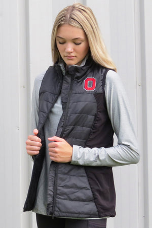 2404-The Ohio State "Buckeye Leaves" Performance Vest/Black