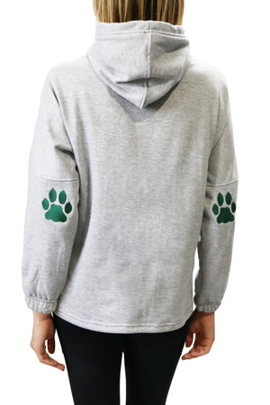 932 - Ohio University Bobcats Patchwork Snorkel Neck Hoodie/Heather Grey