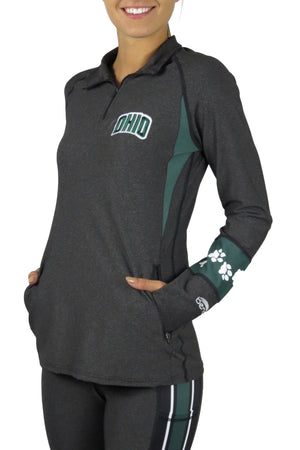 935 - The Ohio University 1/4 Zip Gameday Pullover/Onyx