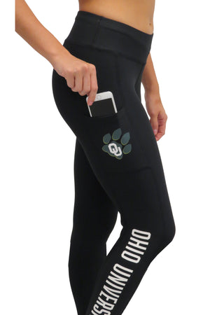 936 - The Ohio University "Victory" Cell Phone Pocket Legging/Black