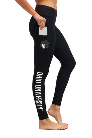 936 - The Ohio University "Victory" Cell Phone Pocket Legging/Black