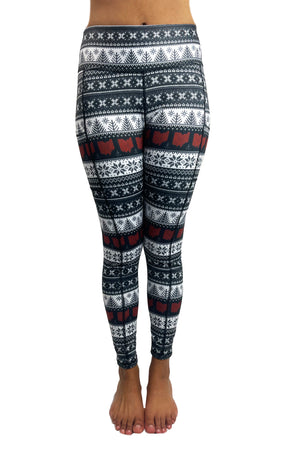 5301A - Ohio Holiday Cell Phone Pocket Legging / Black & White - FINAL SALE