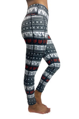 5301A - Ohio Holiday Cell Phone Pocket Legging / Black & White - FINAL SALE
