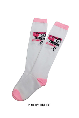 5422 - Pink Ribbon High Knee Socks (Various Prints)