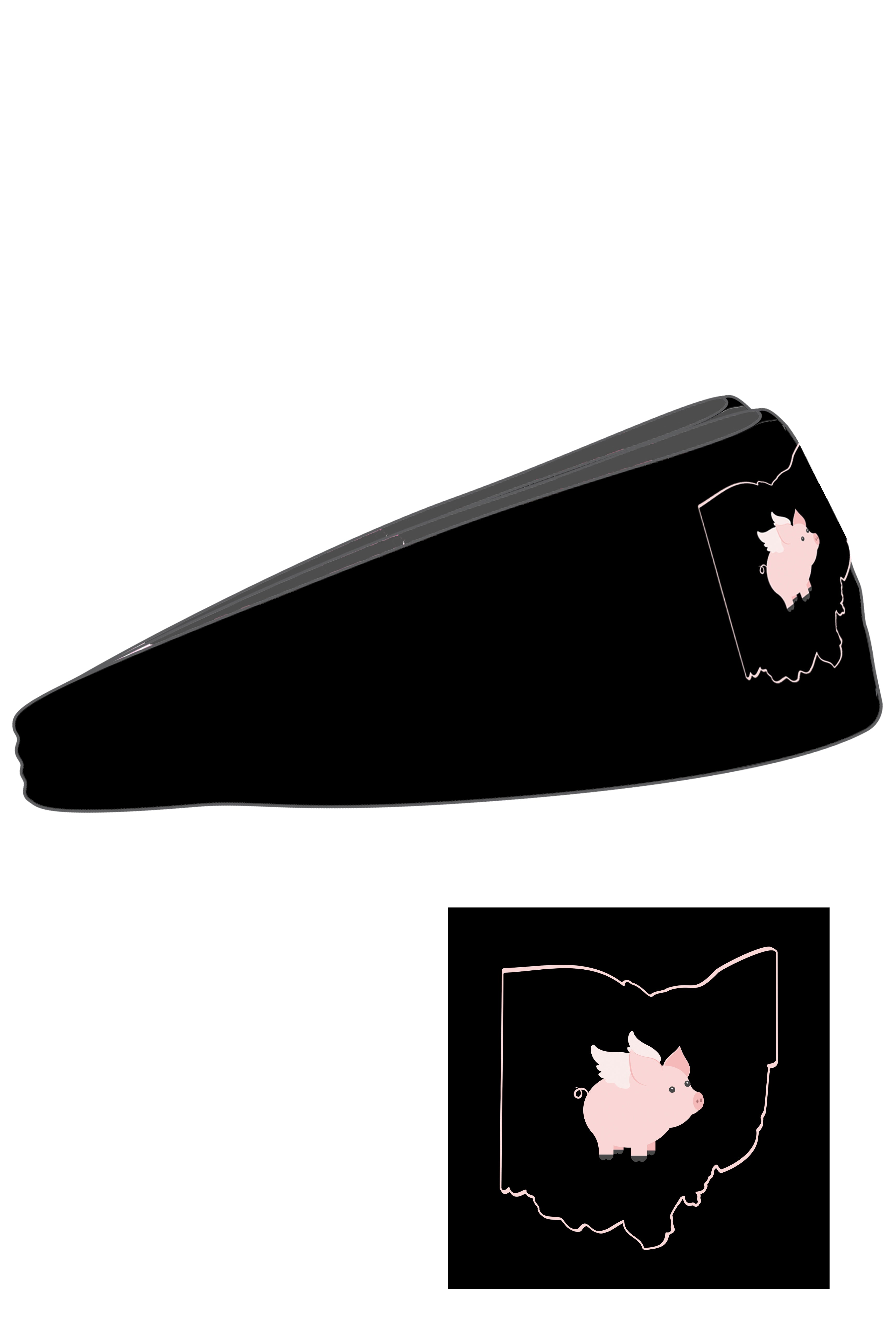 7200 - "When Pigs Fly OHIO" Reversible Headband/Black - FINAL SALE