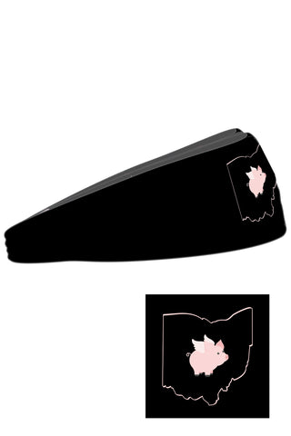 7200 - "When Pigs Fly OHIO" Reversible Headband/Black