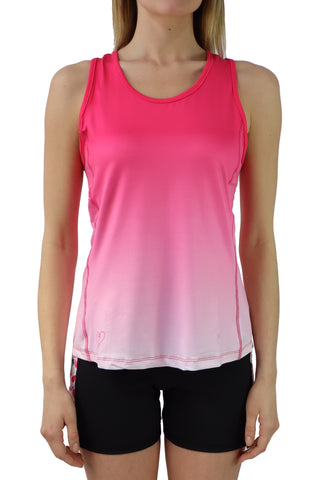 3211 -The Shelley Meyer Open Back Tank - Pink/ White Ombre