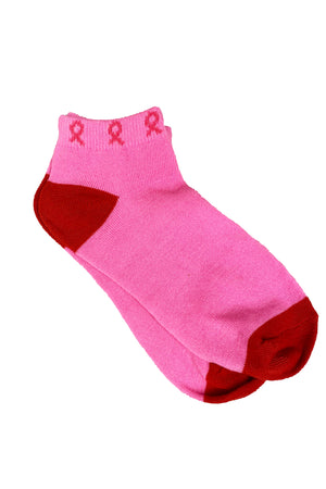 5422 - Pink Ribbon Low Cut Socks (Various Prints)