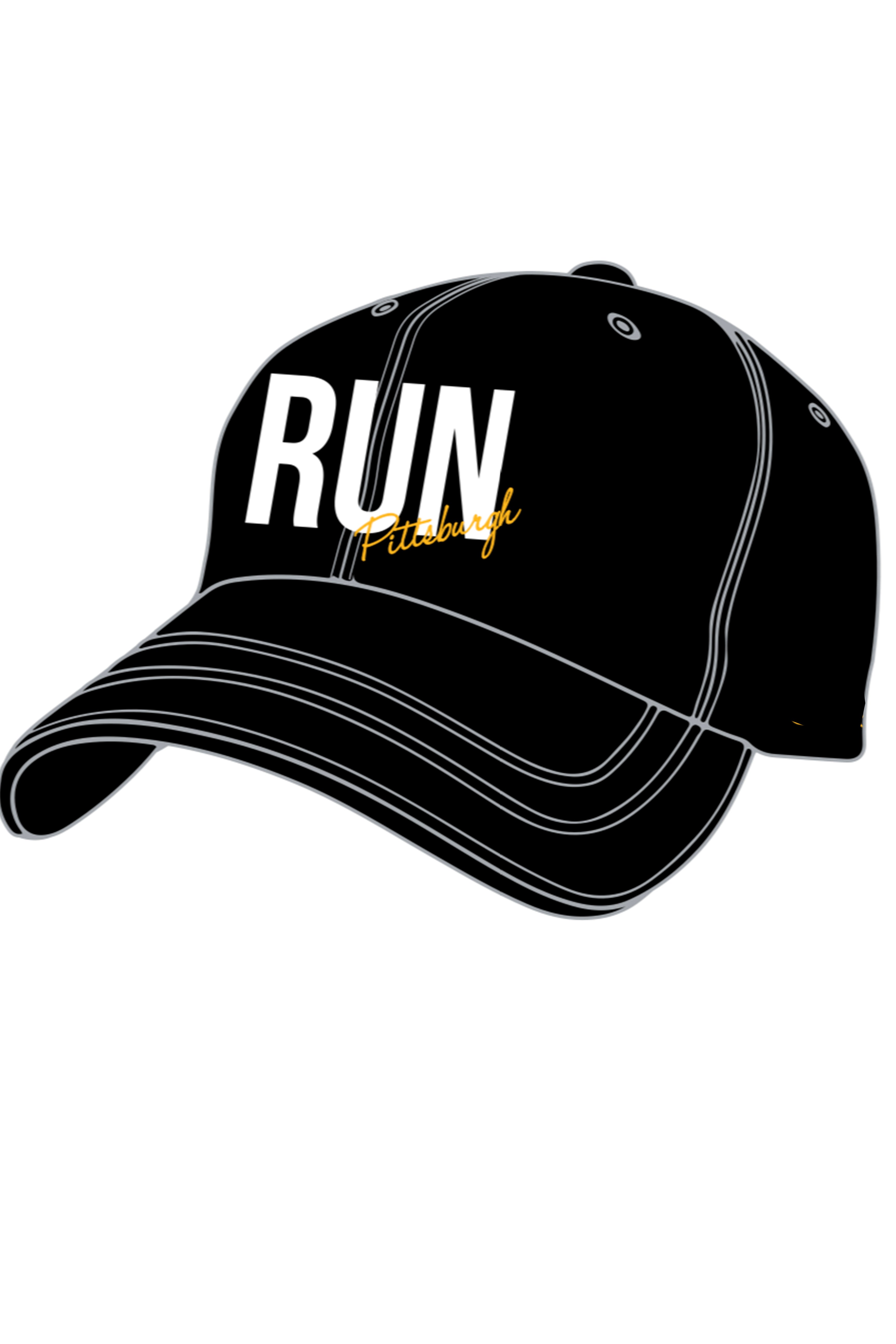 7109 - Run Pittsburgh Running Hat/Black - FINAL SALE