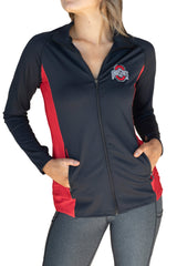 1402 - OSU Athletic O Full Zip Ribbed Panel Pullover/Black